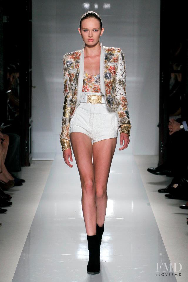 Romee Strijd featured in  the Balmain fashion show for Spring/Summer 2012