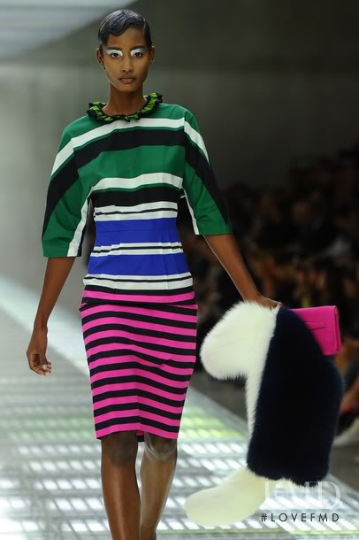 Melodie Monrose featured in  the Prada fashion show for Spring/Summer 2011
