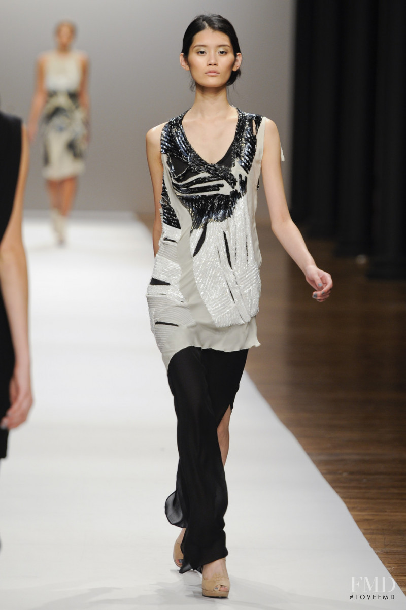 Ming Xi featured in  the Nicole Miller fashion show for Spring/Summer 2011