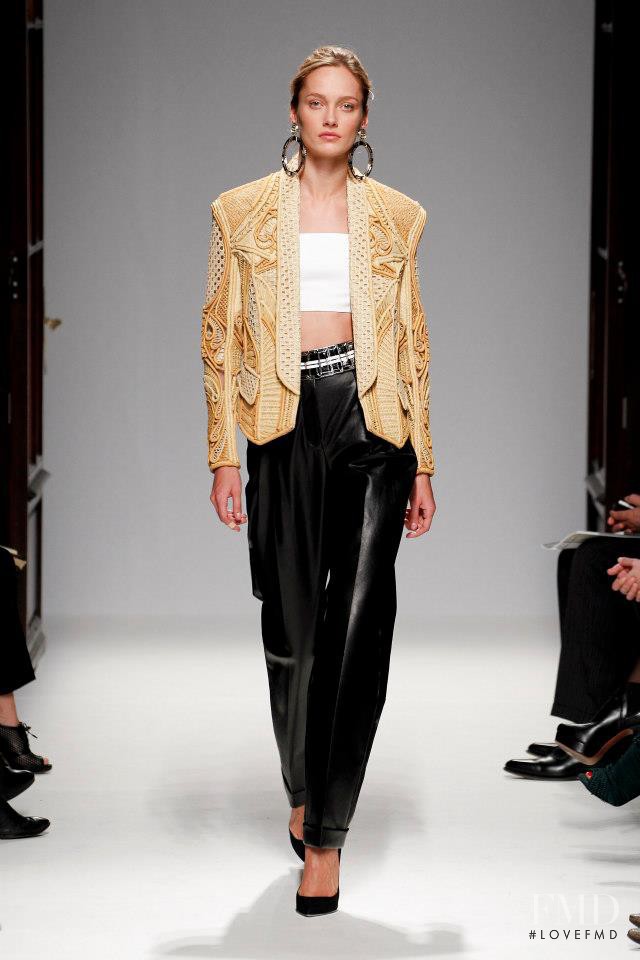 Karmen Pedaru featured in  the Balmain fashion show for Spring/Summer 2013