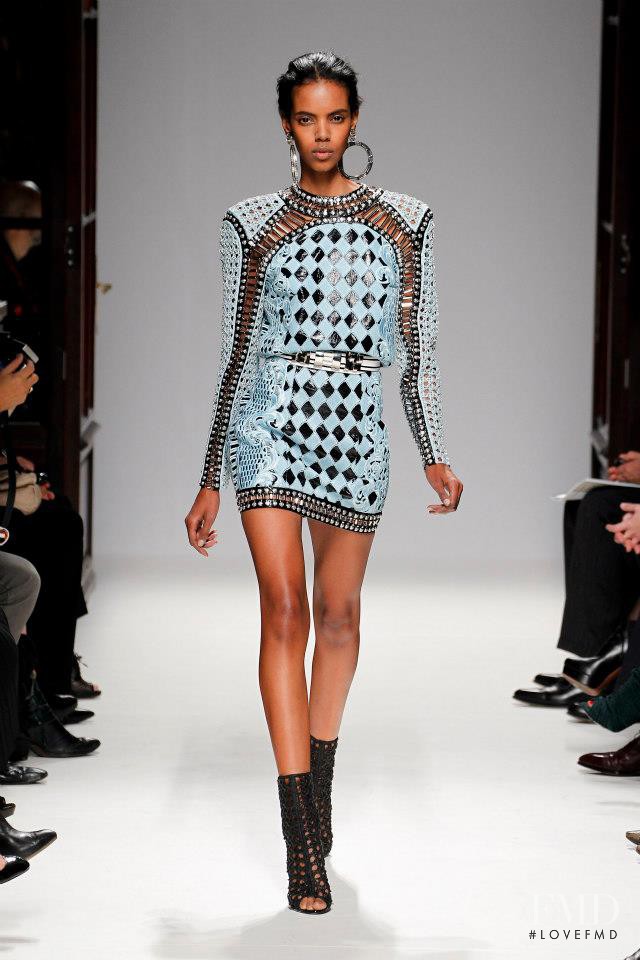 Grace Mahary featured in  the Balmain fashion show for Spring/Summer 2013