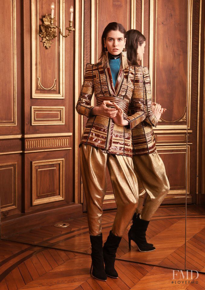 Manon Leloup featured in  the Balmain fashion show for Pre-Fall 2013