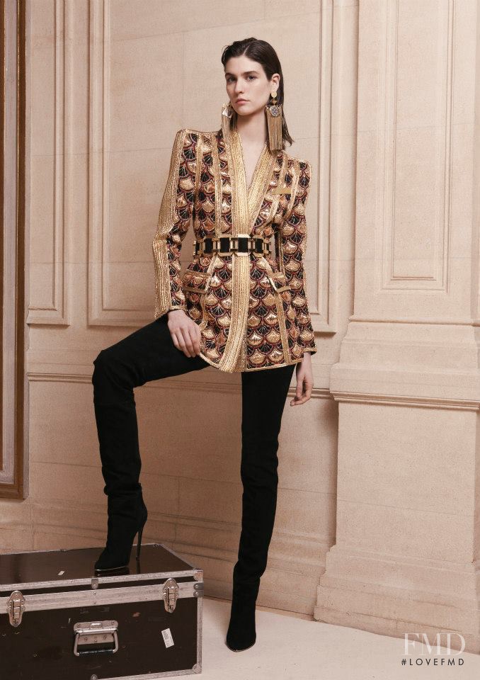 Manon Leloup featured in  the Balmain fashion show for Pre-Fall 2013