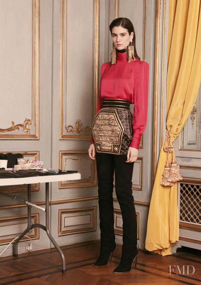 Manon Leloup featured in  the Balmain fashion show for Pre-Fall 2013