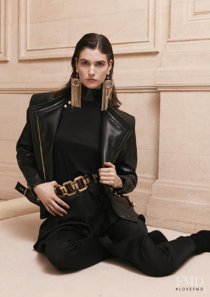 Manon Leloup featured in  the Balmain fashion show for Pre-Fall 2013