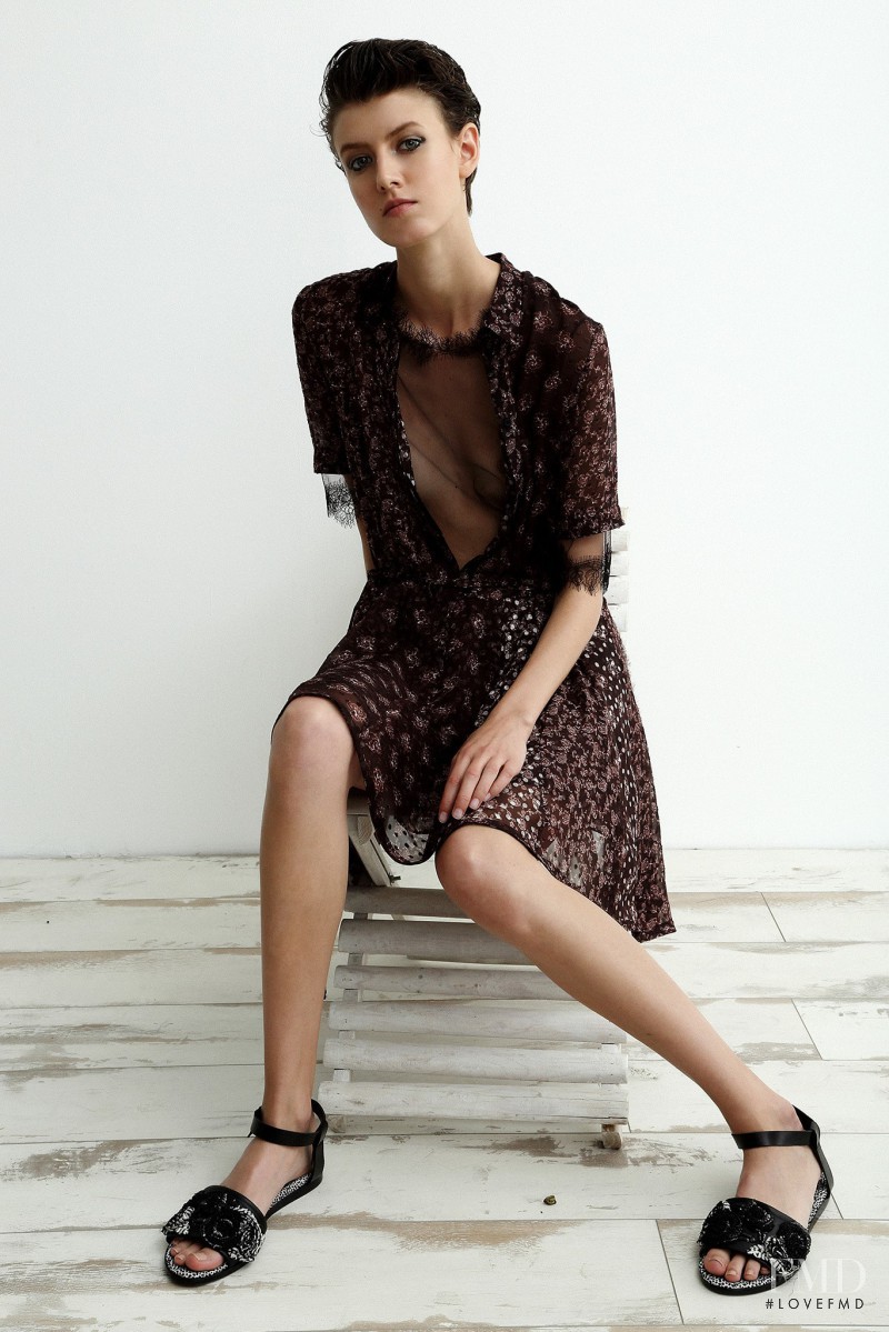 Alyosha Kovalyova featured in  the Sharon Wauchob lookbook for Resort 2015