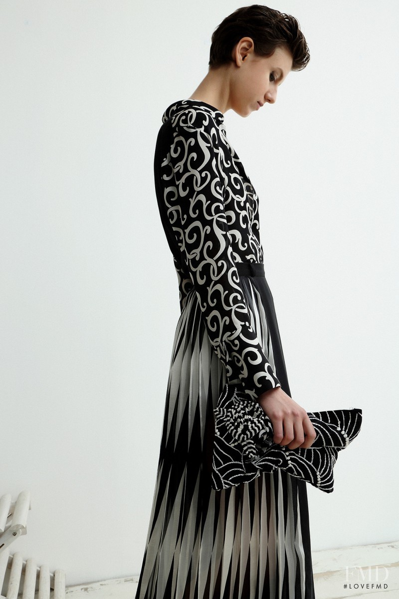 Alyosha Kovalyova featured in  the Sharon Wauchob lookbook for Resort 2015