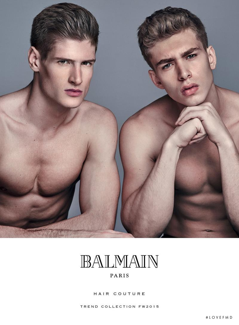 Caian Maroni featured in  the Balmain Hair Couture advertisement for Autumn/Winter 2015