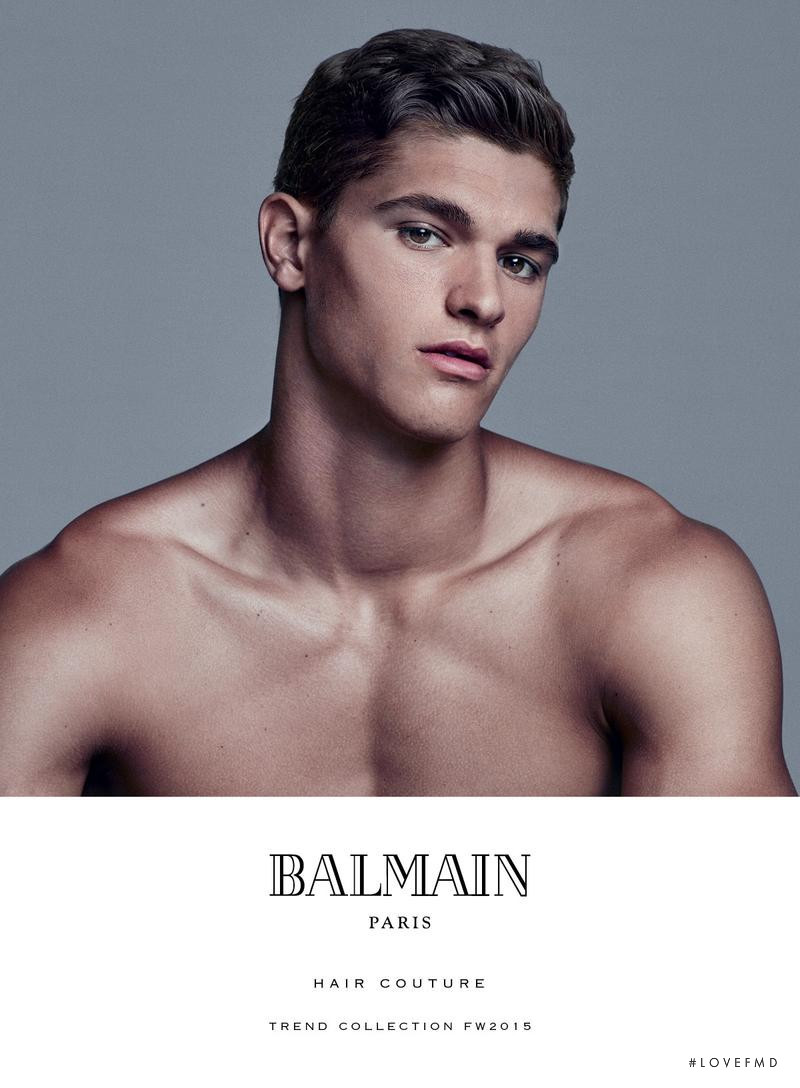 Trevor Signorino featured in  the Balmain Hair Couture advertisement for Autumn/Winter 2015