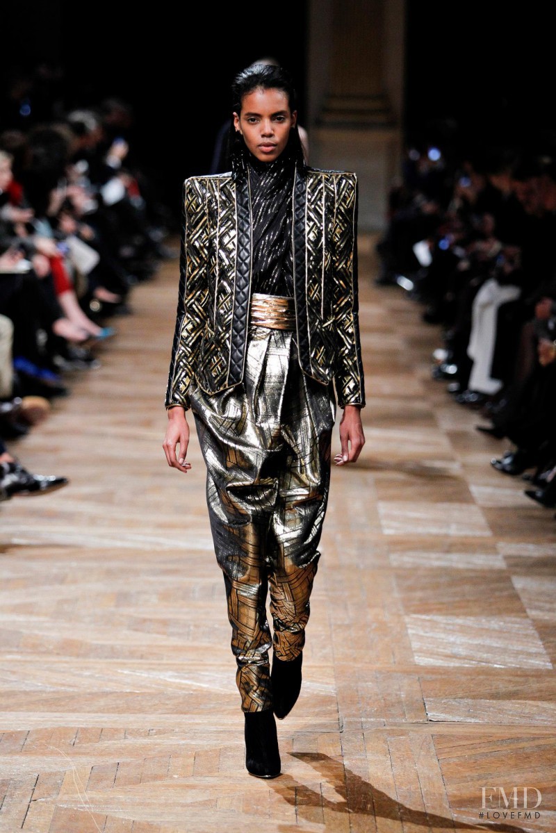 Grace Mahary featured in  the Balmain fashion show for Autumn/Winter 2013