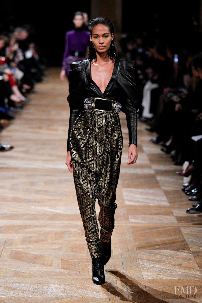 Joan Smalls featured in  the Balmain fashion show for Autumn/Winter 2013