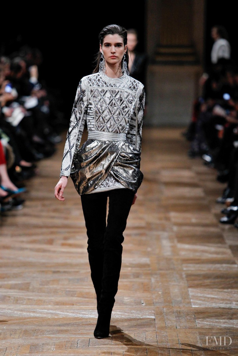 Manon Leloup featured in  the Balmain fashion show for Autumn/Winter 2013