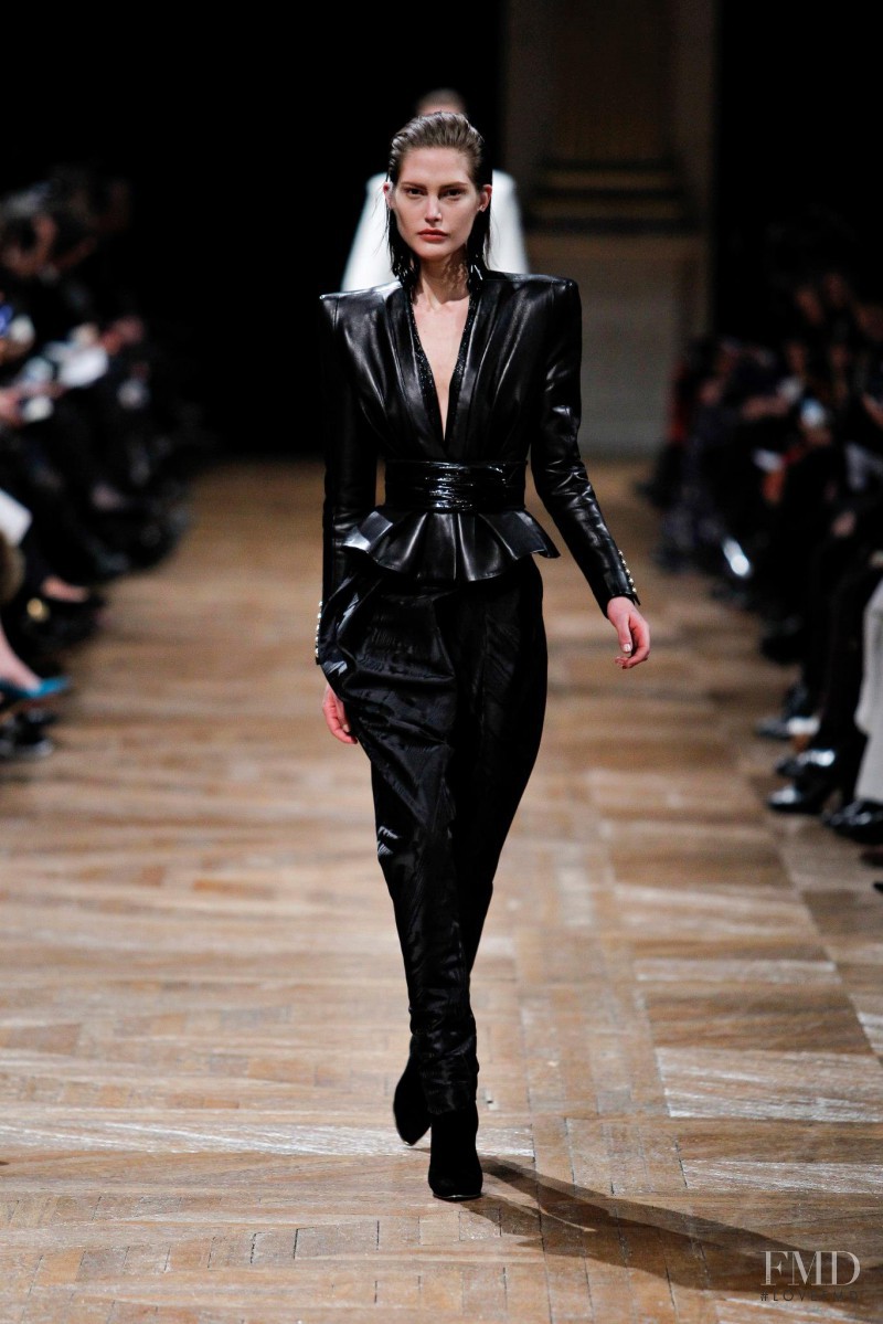 Catherine McNeil featured in  the Balmain fashion show for Autumn/Winter 2013