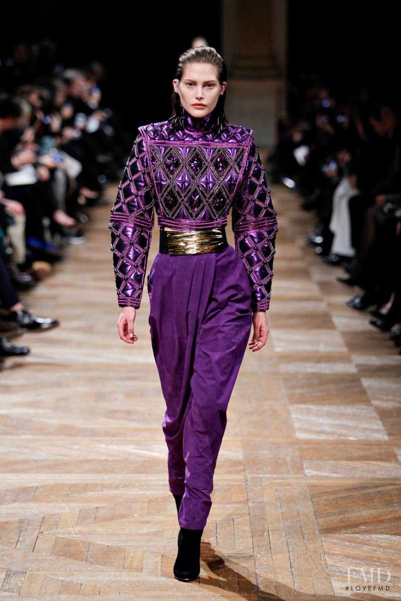 Catherine McNeil featured in  the Balmain fashion show for Autumn/Winter 2013