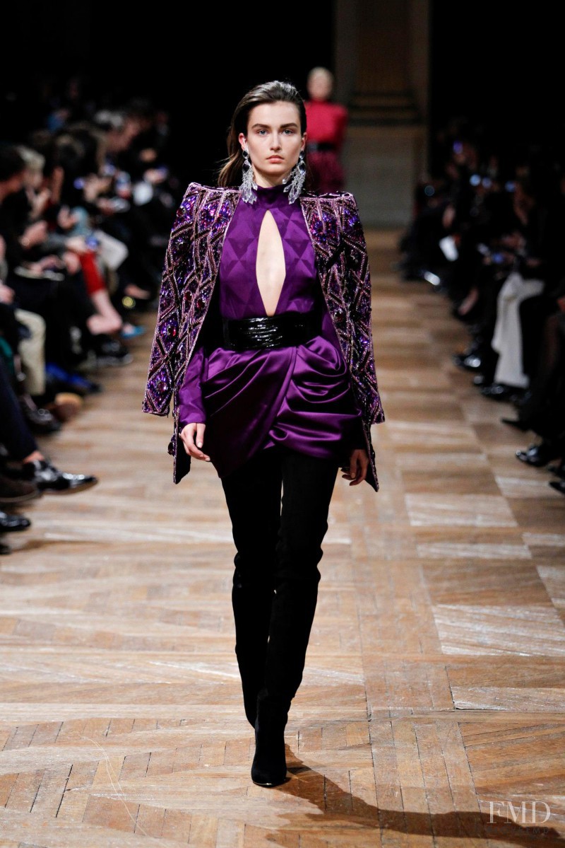 Andreea Diaconu featured in  the Balmain fashion show for Autumn/Winter 2013