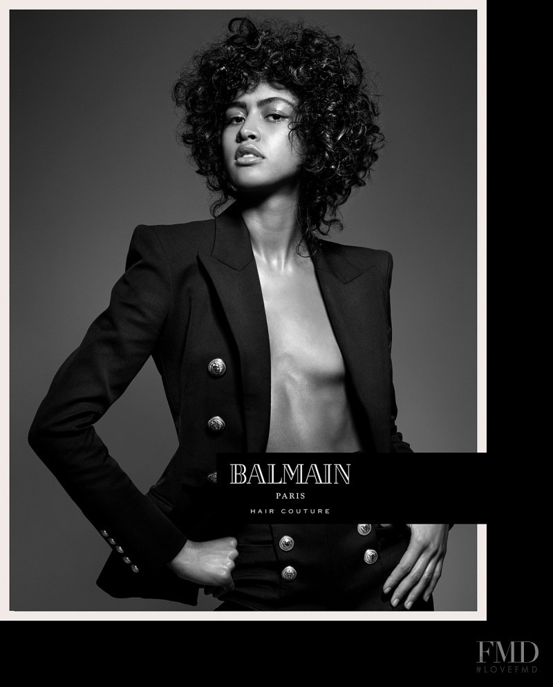 Luz Pavon featured in  the Balmain Hair Couture advertisement for Spring/Summer 2017