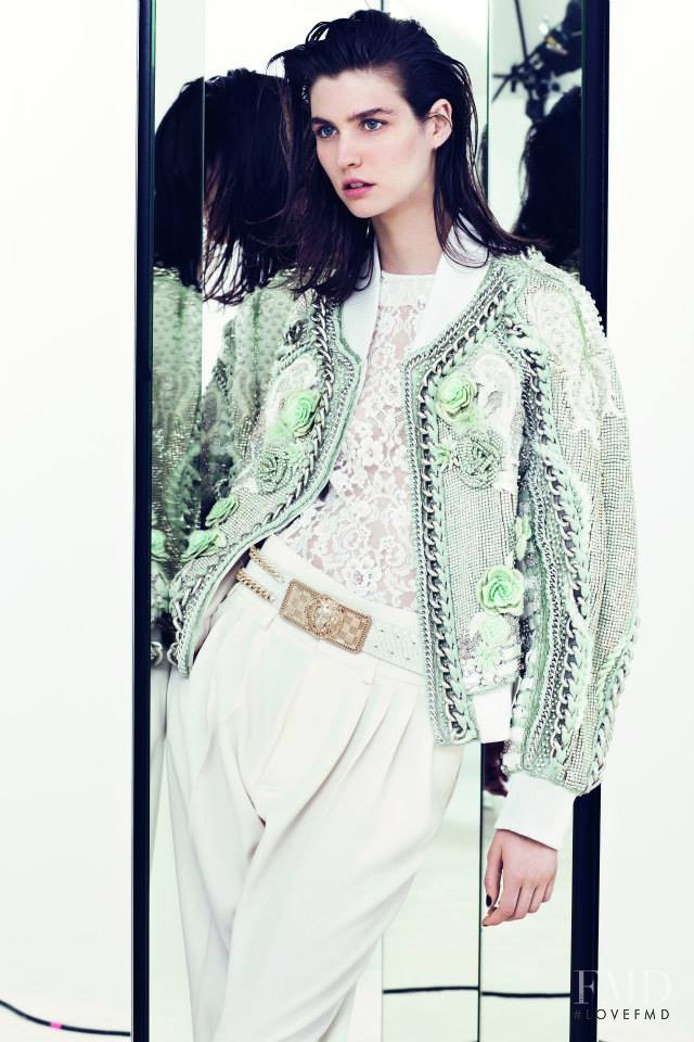 Manon Leloup featured in  the Balmain fashion show for Resort 2014