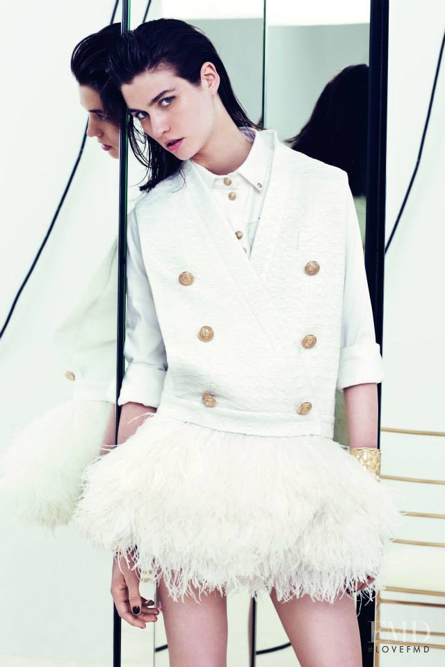 Manon Leloup featured in  the Balmain fashion show for Resort 2014