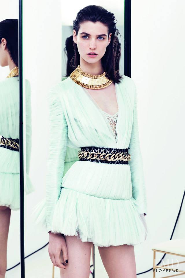 Manon Leloup featured in  the Balmain fashion show for Resort 2014