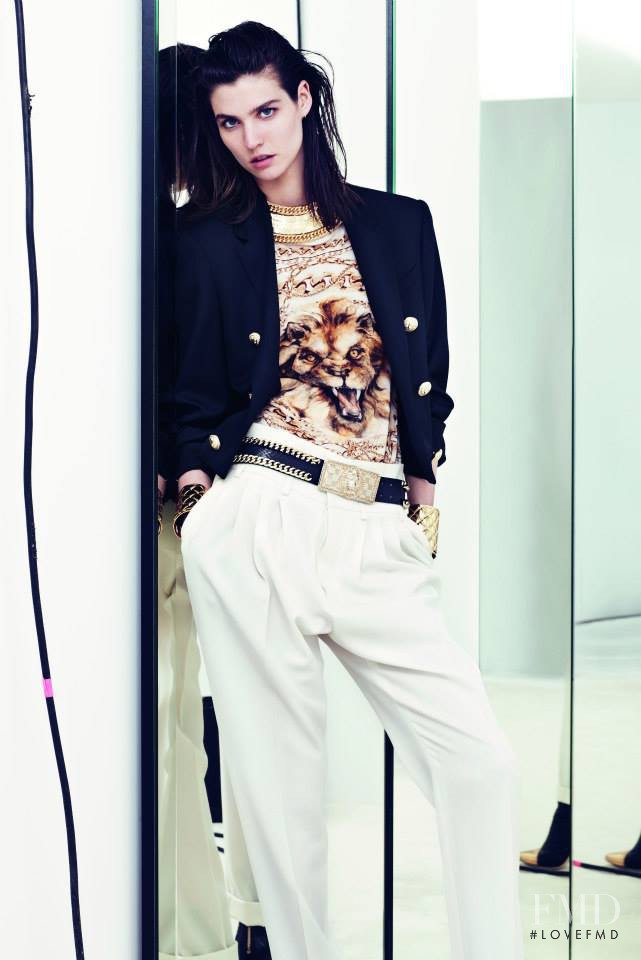 Manon Leloup featured in  the Balmain fashion show for Resort 2014