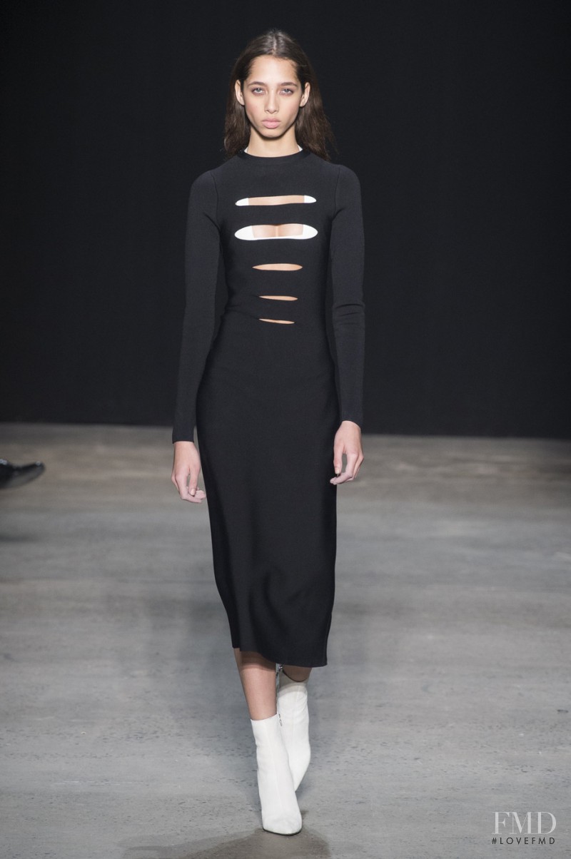 Yasmin Wijnaldum featured in  the Narciso Rodriguez fashion show for Autumn/Winter 2017