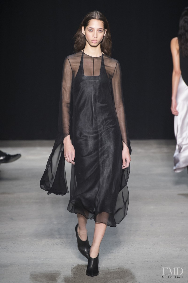 Yasmin Wijnaldum featured in  the Narciso Rodriguez fashion show for Autumn/Winter 2017