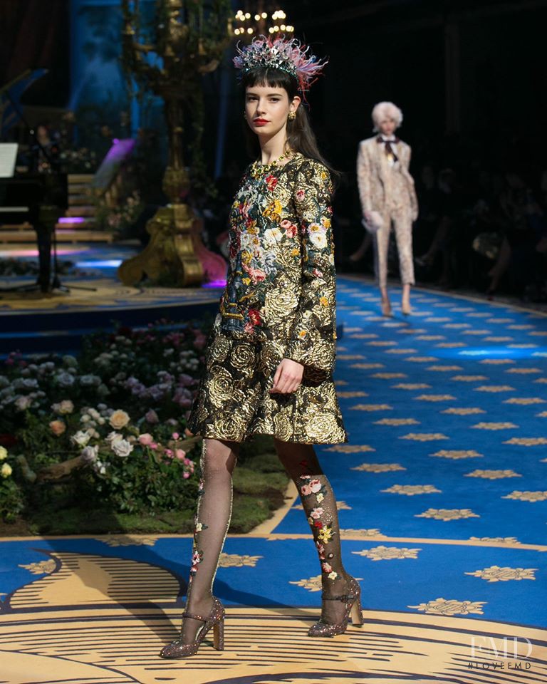 Isabella Ridolfi featured in  the Dolce & Gabbana Alta Moda fashion show for Spring/Summer 2017