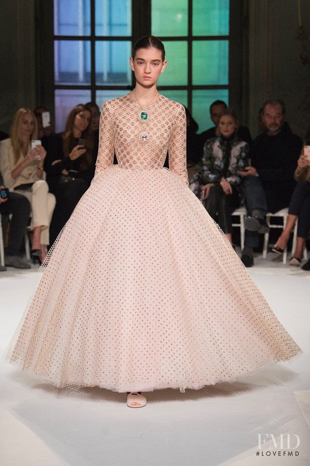 Yuliia Ratner featured in  the Giambattista Valli Haute Couture fashion show for Spring/Summer 2017