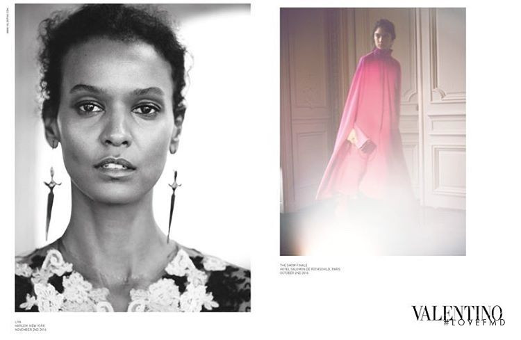 Liya Kebede featured in  the Valentino advertisement for Spring/Summer 2017