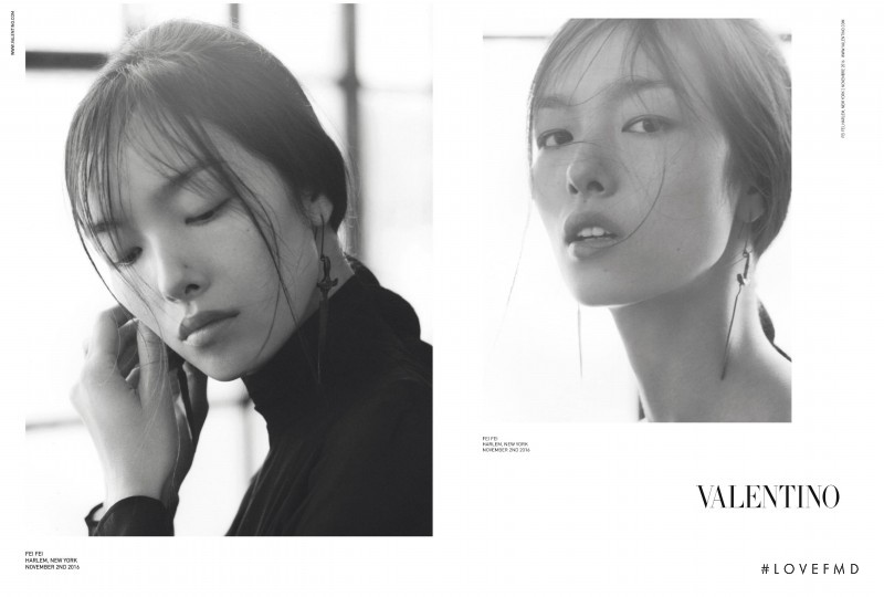 Fei Fei Sun featured in  the Valentino advertisement for Spring/Summer 2017
