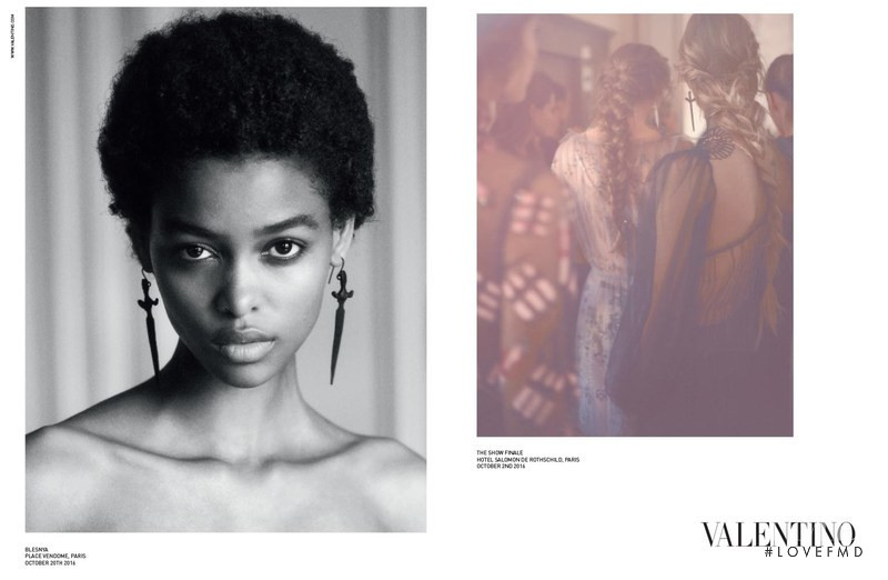 Blesnya Minher featured in  the Valentino advertisement for Spring/Summer 2017