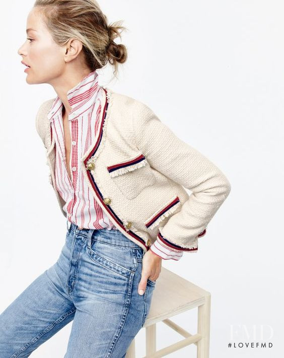 Carolyn Murphy featured in  the J.Crew Style Guide lookbook for Pre-Spring 2017