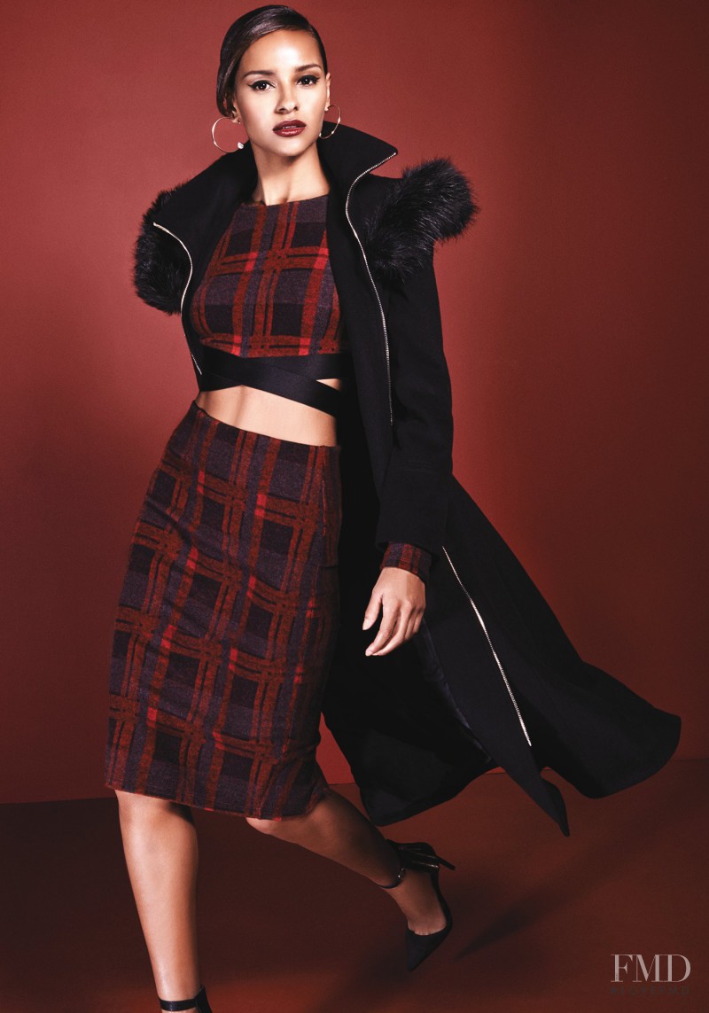 Gracie Carvalho featured in  the bebe lookbook for Pre-Fall 2015