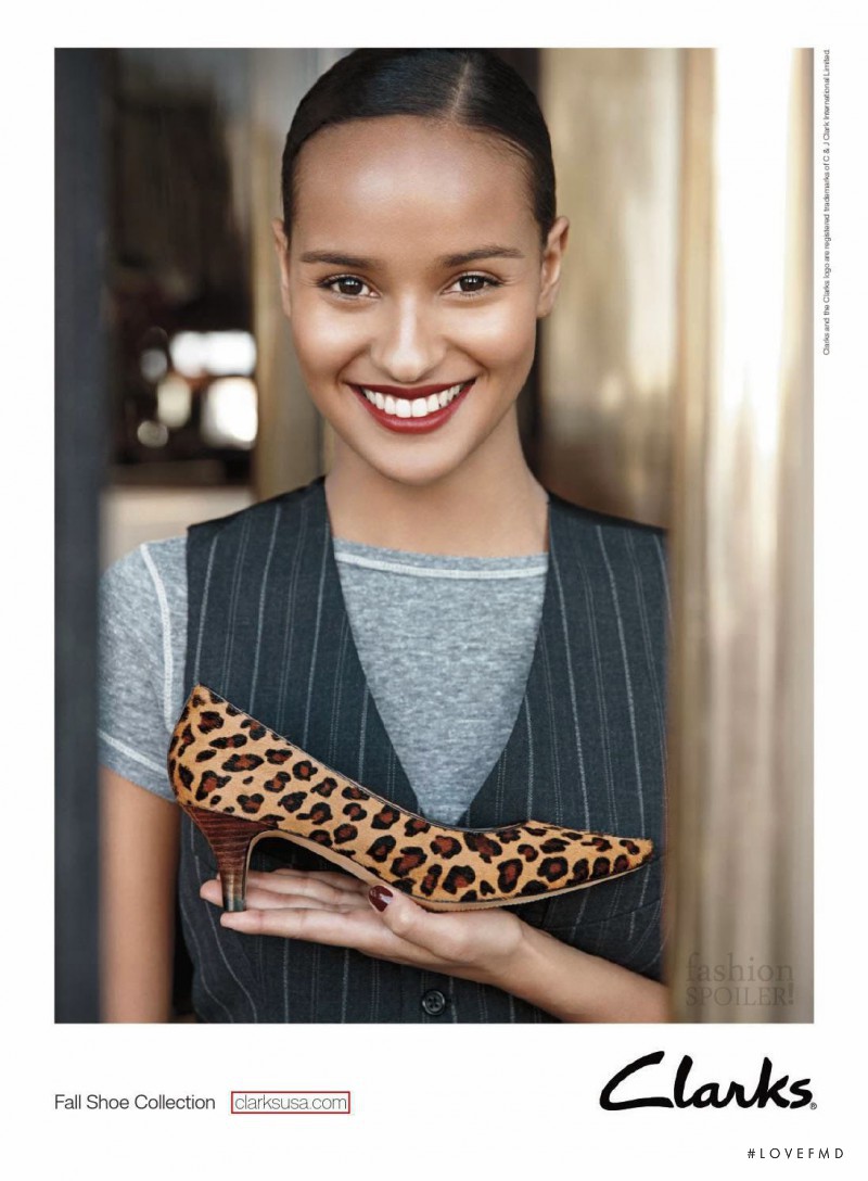 Gracie Carvalho featured in  the Clarks advertisement for Autumn/Winter 2013