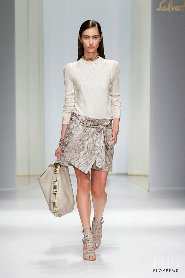 Marine Deleeuw featured in  the Salvatore Ferragamo fashion show for Spring/Summer 2013