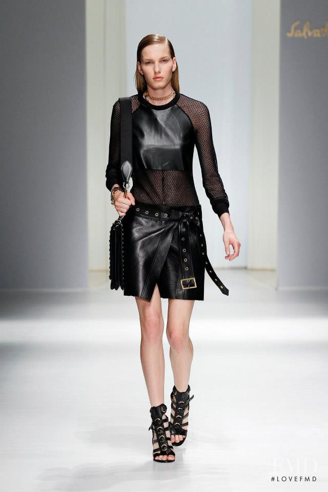 Marique Schimmel featured in  the Salvatore Ferragamo fashion show for Spring/Summer 2013