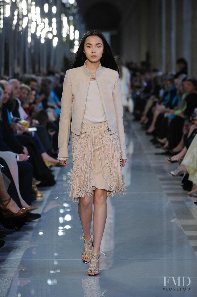 Xiao Wen Ju featured in  the Salvatore Ferragamo fashion show for Resort 2013