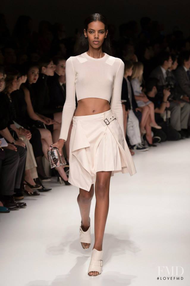 Grace Mahary featured in  the Salvatore Ferragamo fashion show for Spring/Summer 2014