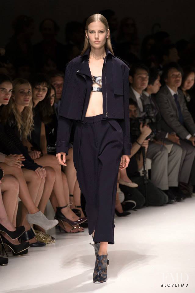 Elisabeth Erm featured in  the Salvatore Ferragamo fashion show for Spring/Summer 2014
