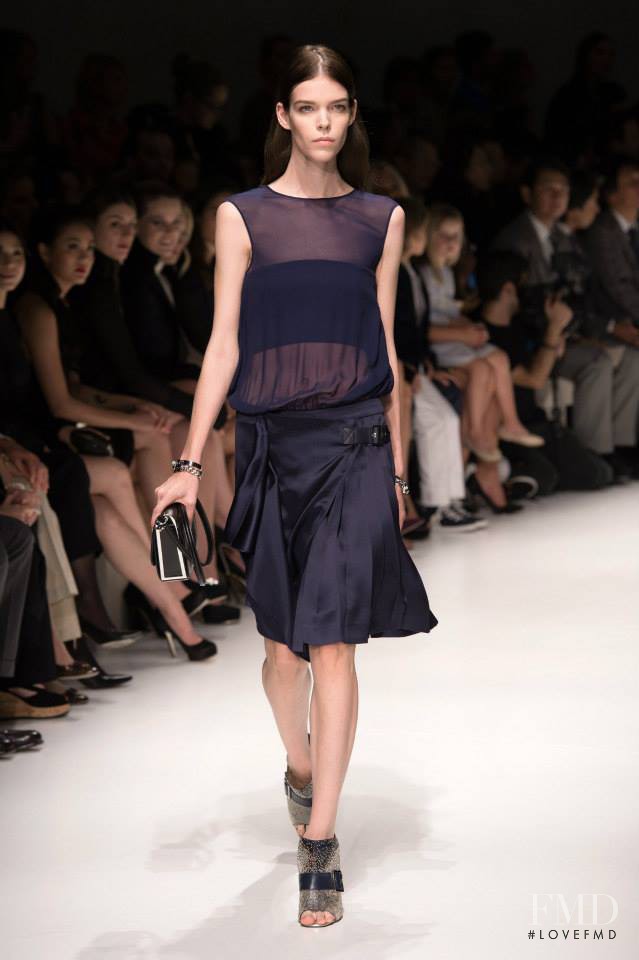 Meghan Collison featured in  the Salvatore Ferragamo fashion show for Spring/Summer 2014