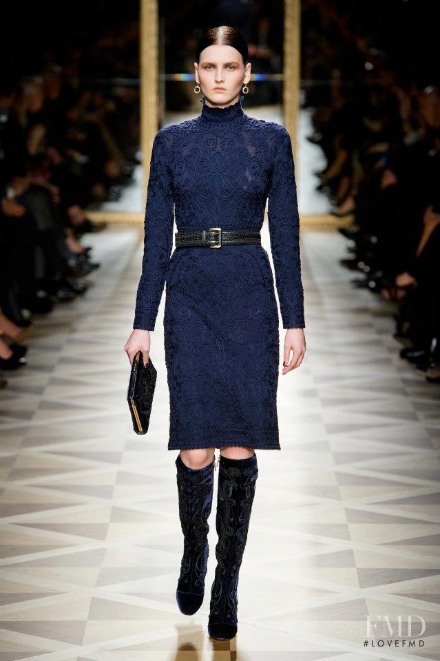 Katlin Aas featured in  the Salvatore Ferragamo fashion show for Autumn/Winter 2012