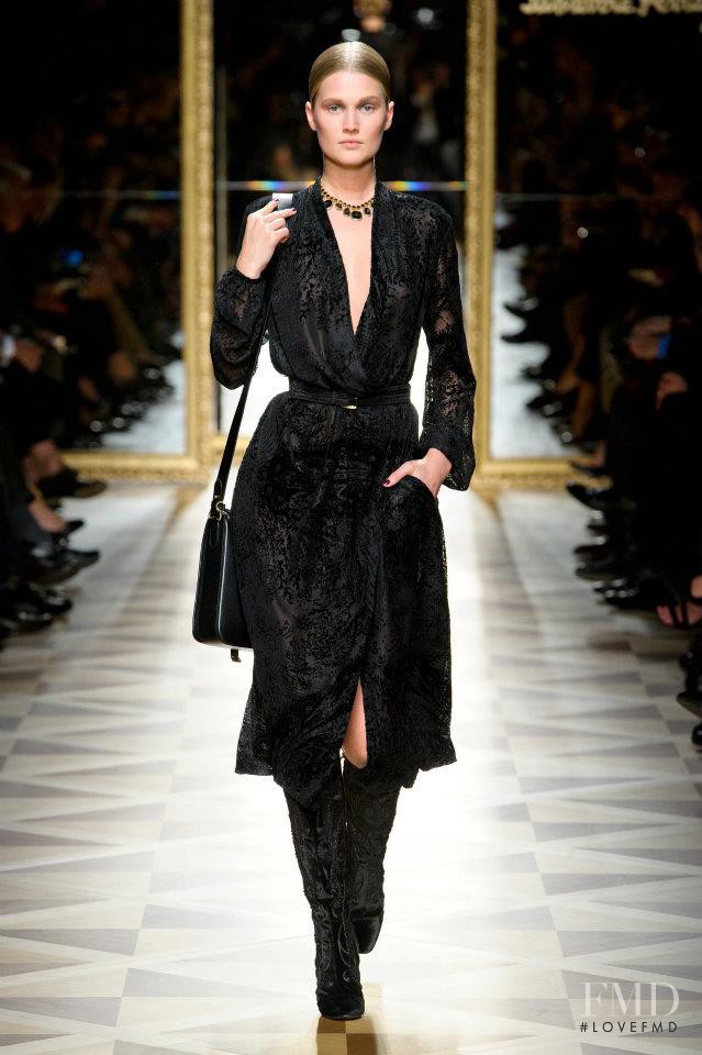 Toni Garrn featured in  the Salvatore Ferragamo fashion show for Autumn/Winter 2012