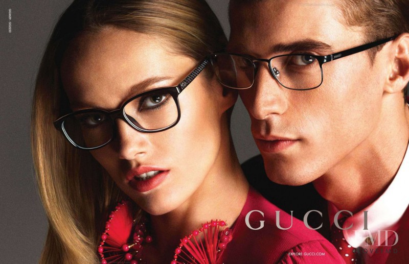 Karmen Pedaru featured in  the Gucci Eyewear advertisement for Spring/Summer 2013