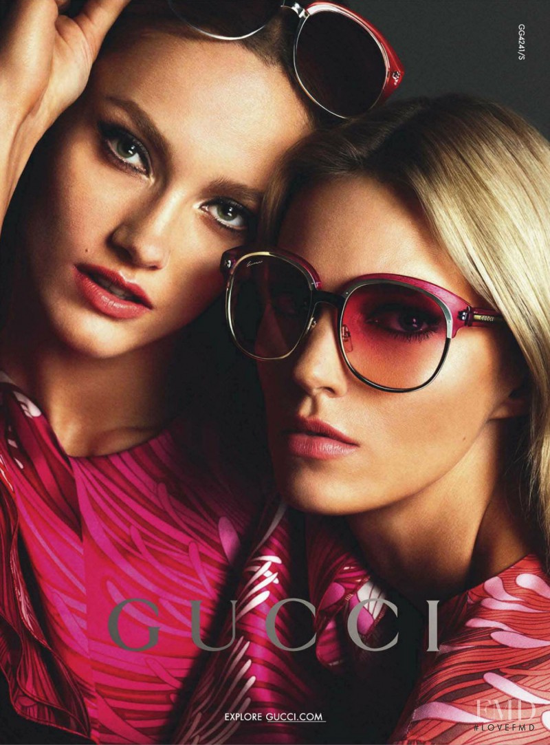Anja Rubik featured in  the Gucci Eyewear advertisement for Spring/Summer 2013