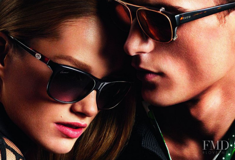 Karmen Pedaru featured in  the Gucci Eyewear advertisement for Spring/Summer 2013