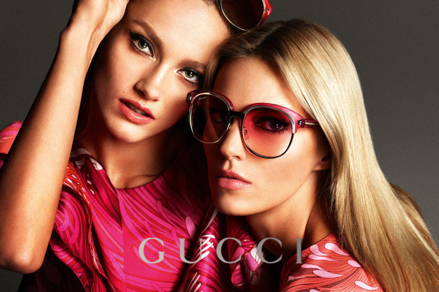 Anja Rubik featured in  the Gucci Eyewear advertisement for Spring/Summer 2013