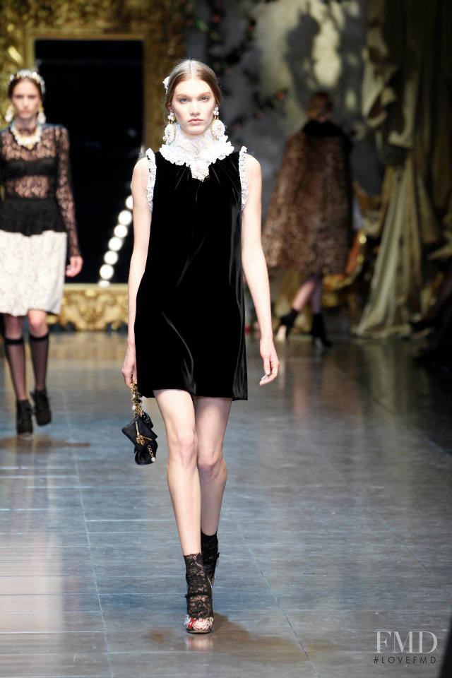 Irina Nikolaeva featured in  the Dolce & Gabbana fashion show for Autumn/Winter 2012