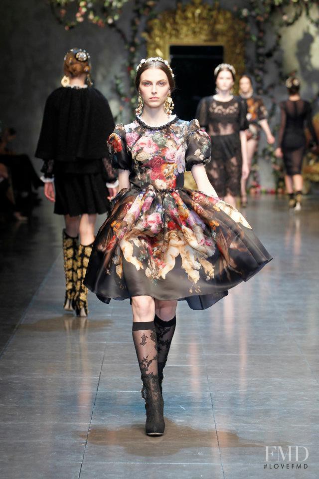 Karlina Caune featured in  the Dolce & Gabbana fashion show for Autumn/Winter 2012