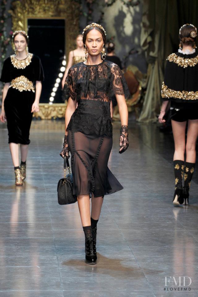 Joan Smalls featured in  the Dolce & Gabbana fashion show for Autumn/Winter 2012