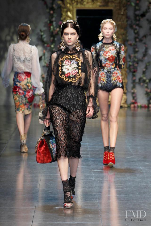 Kel Markey featured in  the Dolce & Gabbana fashion show for Autumn/Winter 2012